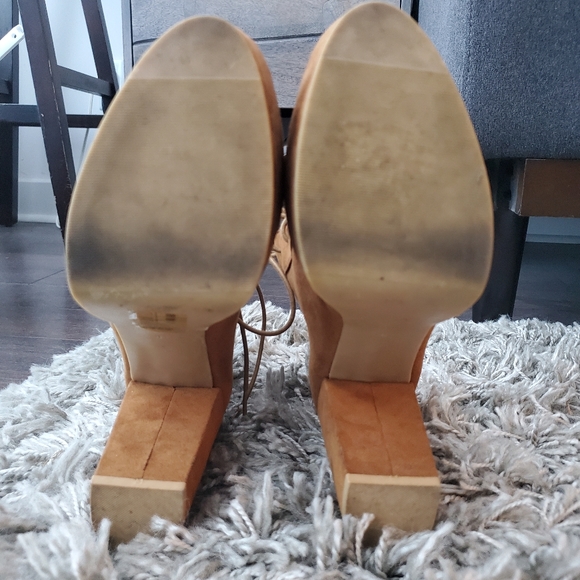H and M Tan Platform Booties Size 41 EU/9.5 US - Picture 6 of 11